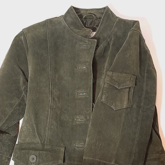 Suede Green Jacket By H&G Juniors Size Small/Petite - Picture 5 of 16